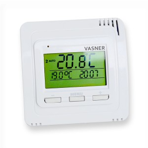 Vasner Funkthermostat-Sender mit Display zur Steuerung von Elektroheizungen.