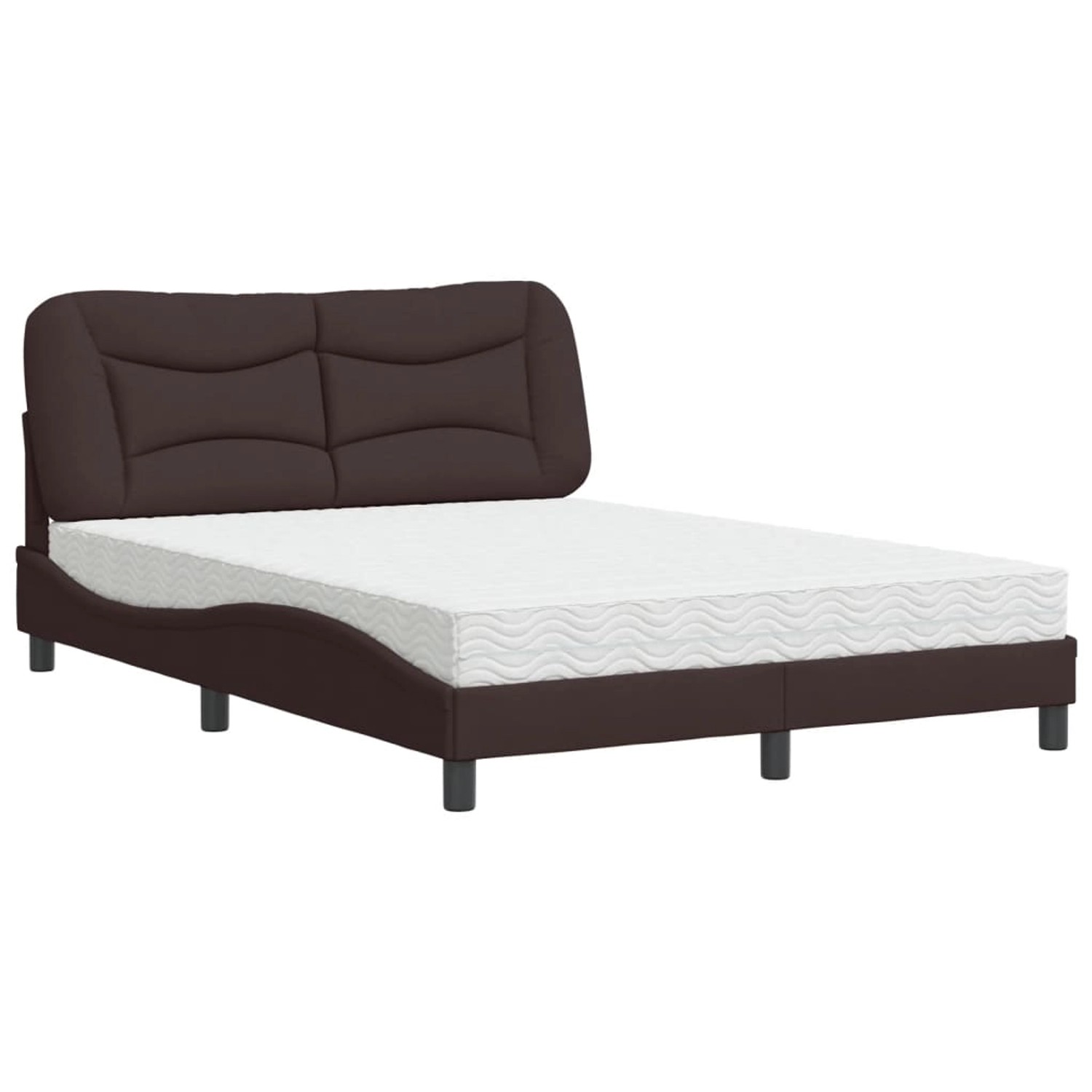 vidaXL Bett mit Matratze Dunkelbraun 140x190 cm Stoff2008833