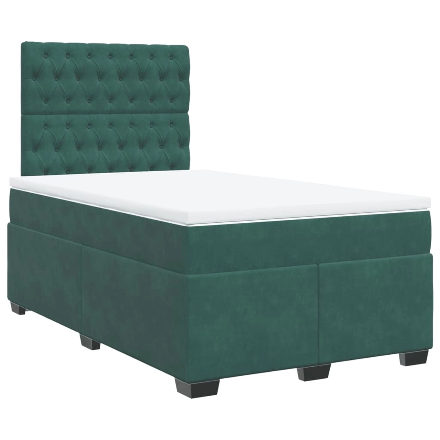 vidaXL Boxspringbett mit Matratze Dunkelgrün 120x200 cm Samt 3290891 günstig online kaufen