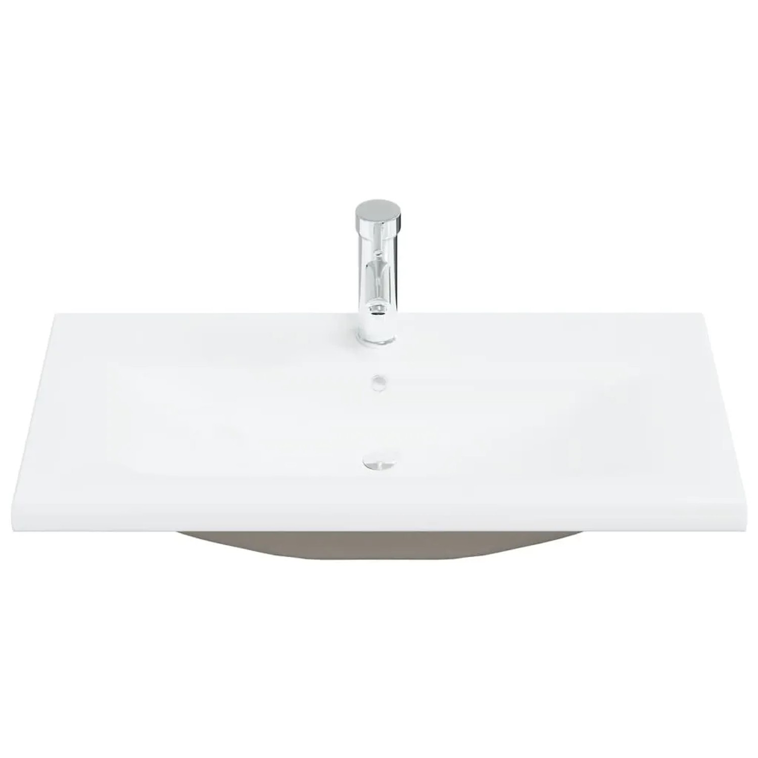vidaXL Waschbecken aus Keramik, weiß, mit Armatur für Badmöbel-Set.