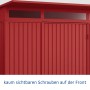 Ecostar Gerätehaus Trend, Pultdach, purpurrot. Metall Gerätehaus mit Einzeltür.