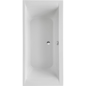 Ottofond Duo Wanne-Set, 180x80 cm, weiße Rechteck-Badewanne mit Ab- und Überlaufgarnitur.