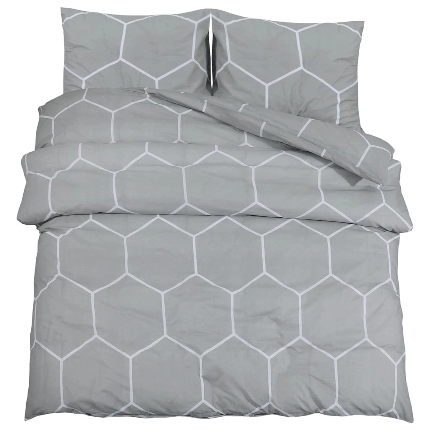 vidaXL Bettwäsche-Set Grau 240x220 cm Baumwolle 136449 günstig online kaufen