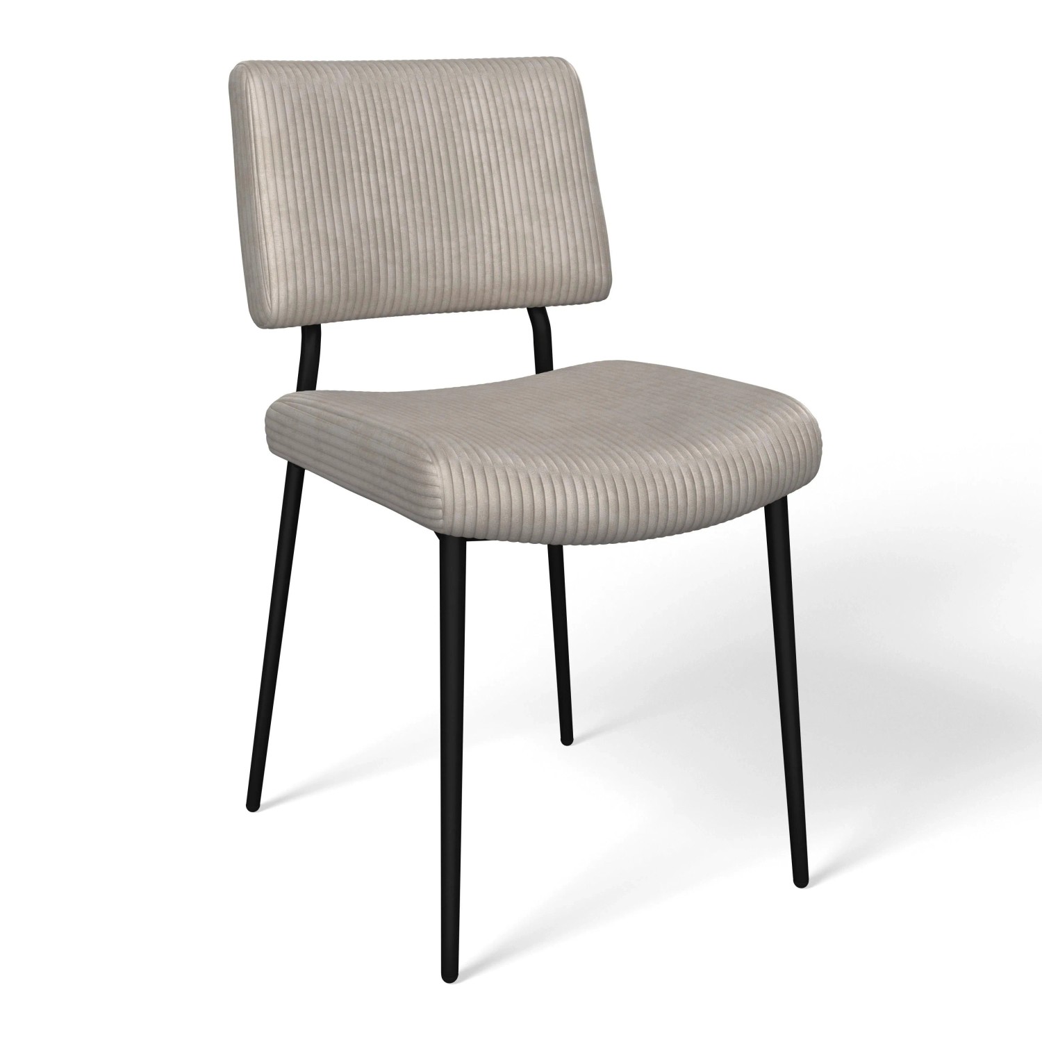 Bessagi Home Stuhl Elia Beige Cord Gepolstert