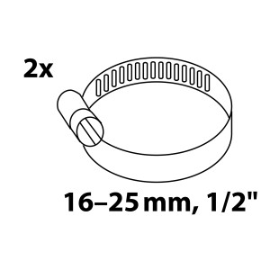 2er-Set Kirchhoff Schlauchklemmen, verzinkt, 16-25 mm Spannbereich für Schlauchverbinder.