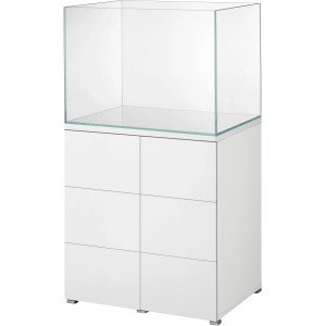 Eheim Aquarium-Kombination Proxima Scape 175, weißes Becken mit Unterschrank.