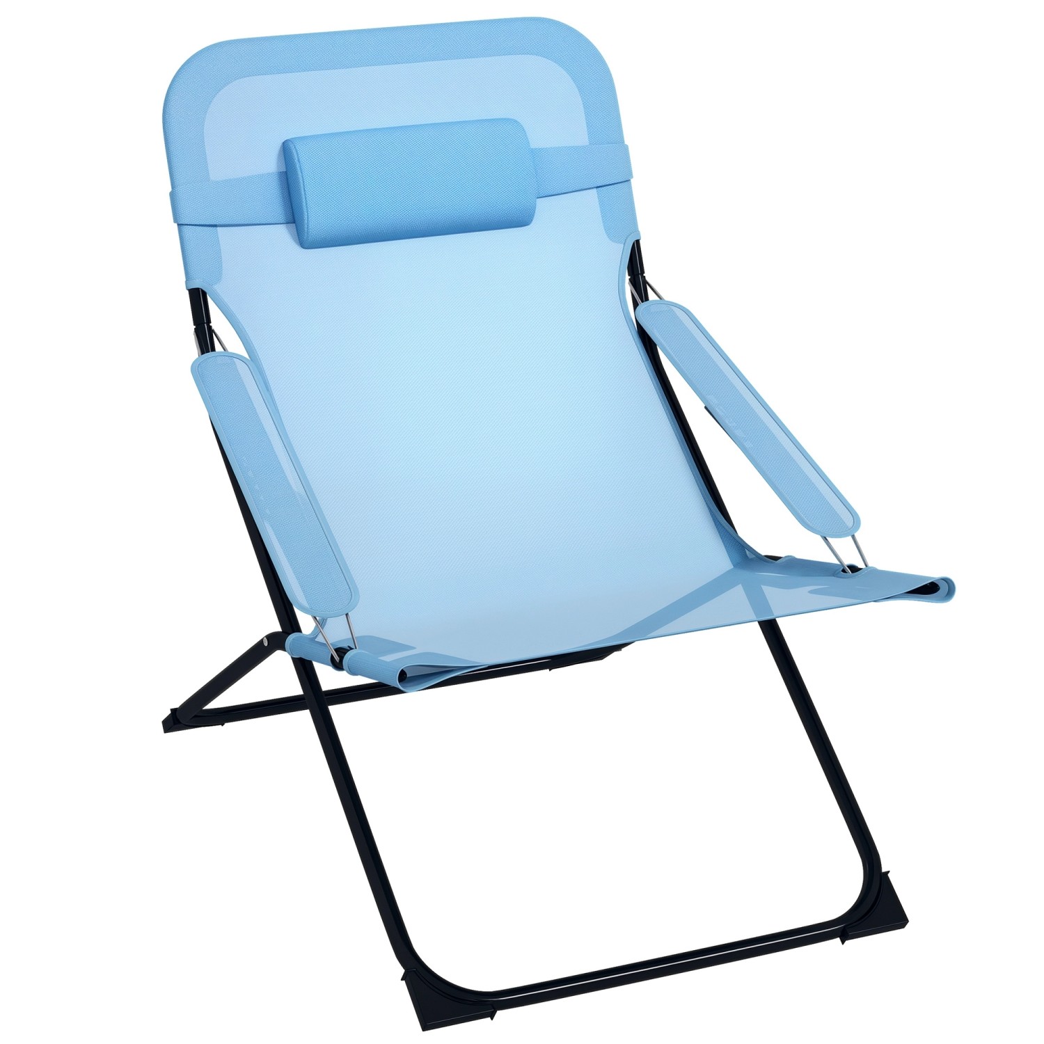 Outsunny Klappstuhl Netzstoff Blau 69L x 91B x 96H cm günstig online kaufen