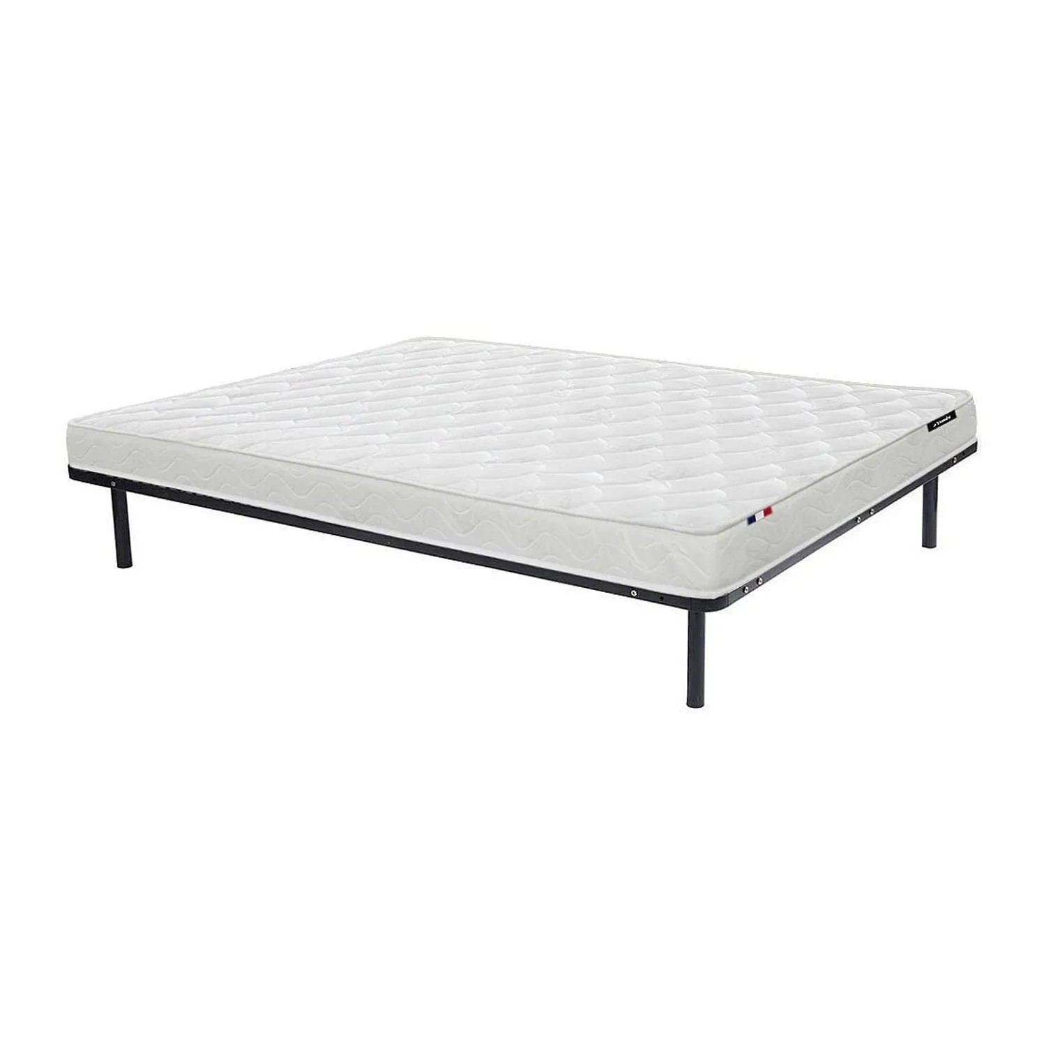 Vente-unique Matratze Und Lattenrost Zeus Schwarz 200 cm  198 cm  3.8 cm