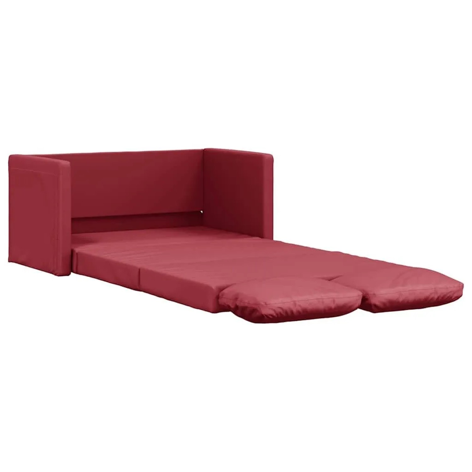 vidaXL Bodensofa mit Schlaffunktion Weinrot 112x174x55 cm Kunstleder 353977