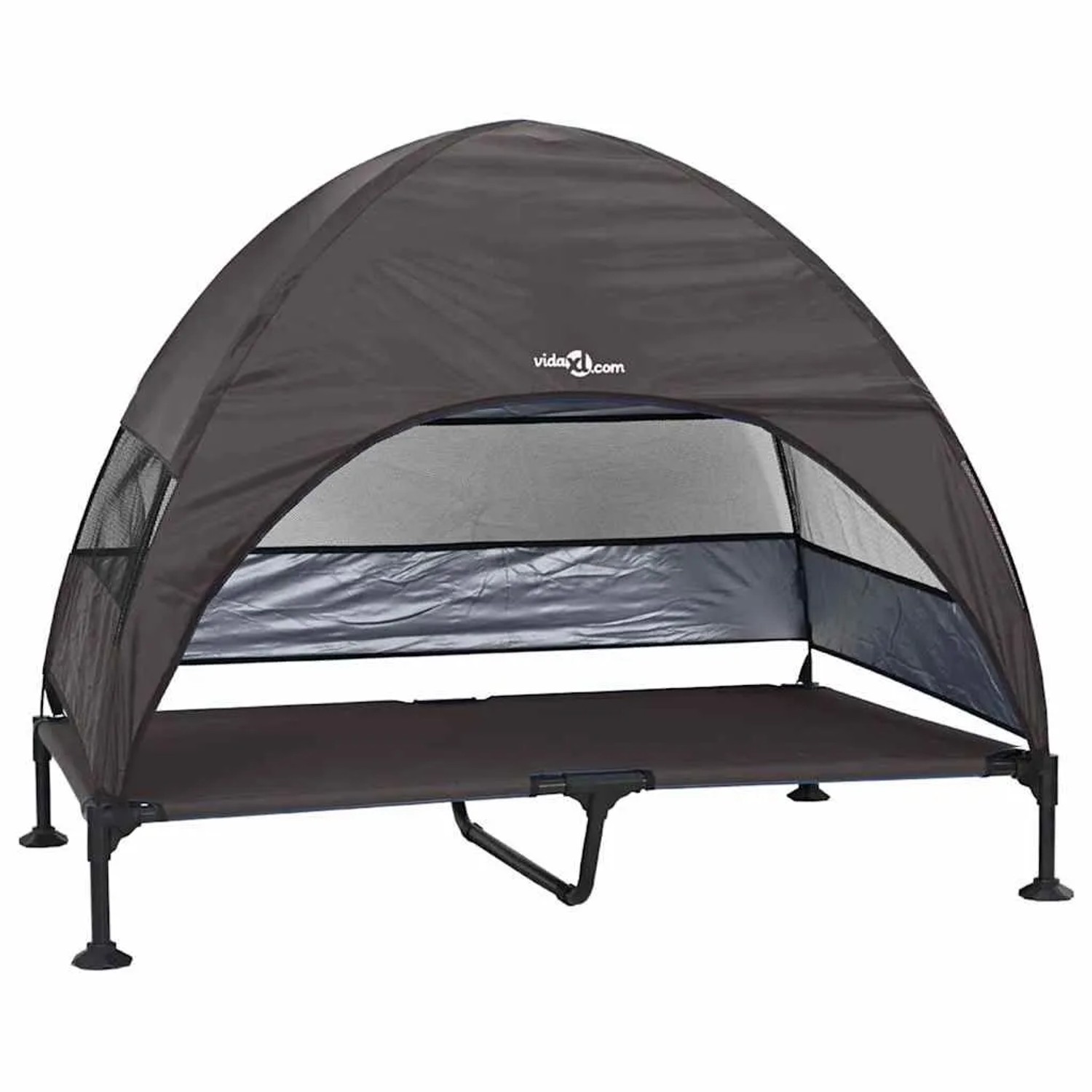 vidaXL Hochgelegtes Hundebett Braun 127 x 81 x 108 cm Stoff und Stahl 42008220