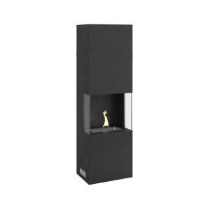 Schwarzer Tenderflame Ambientekamin Indie mit Flamme, Deko-Kamin für Innenräume.