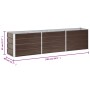 Braunes vidaXL Garten-Hochbeet aus Stahl, 240x40x45 cm, ideal für Garten, Terrasse und Balkon.
