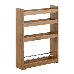 SoBuy Nischenregal NSR01-PF, Küchenregal mit 4 Etagen und Rollen im Vintage-Look.