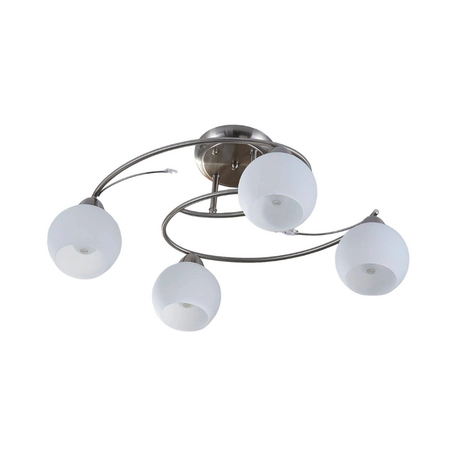 Lindby Deckenlampe Svean 9620765 Modern in Alu aus Glas 4-flammig E14 Wohnzimmerleuchte
