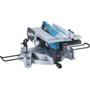 Makita LH1201FL Tisch-Kapp- und Gehrungssäge für präzise Holzschnitte. Vielseitige Säge für Werkstatt und Baustelle.