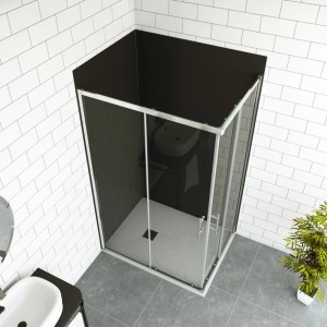 Duschparadies Eckeinstieg Duschkabine mit Schiebetür, 120x90x195 cm, 6mm Glas