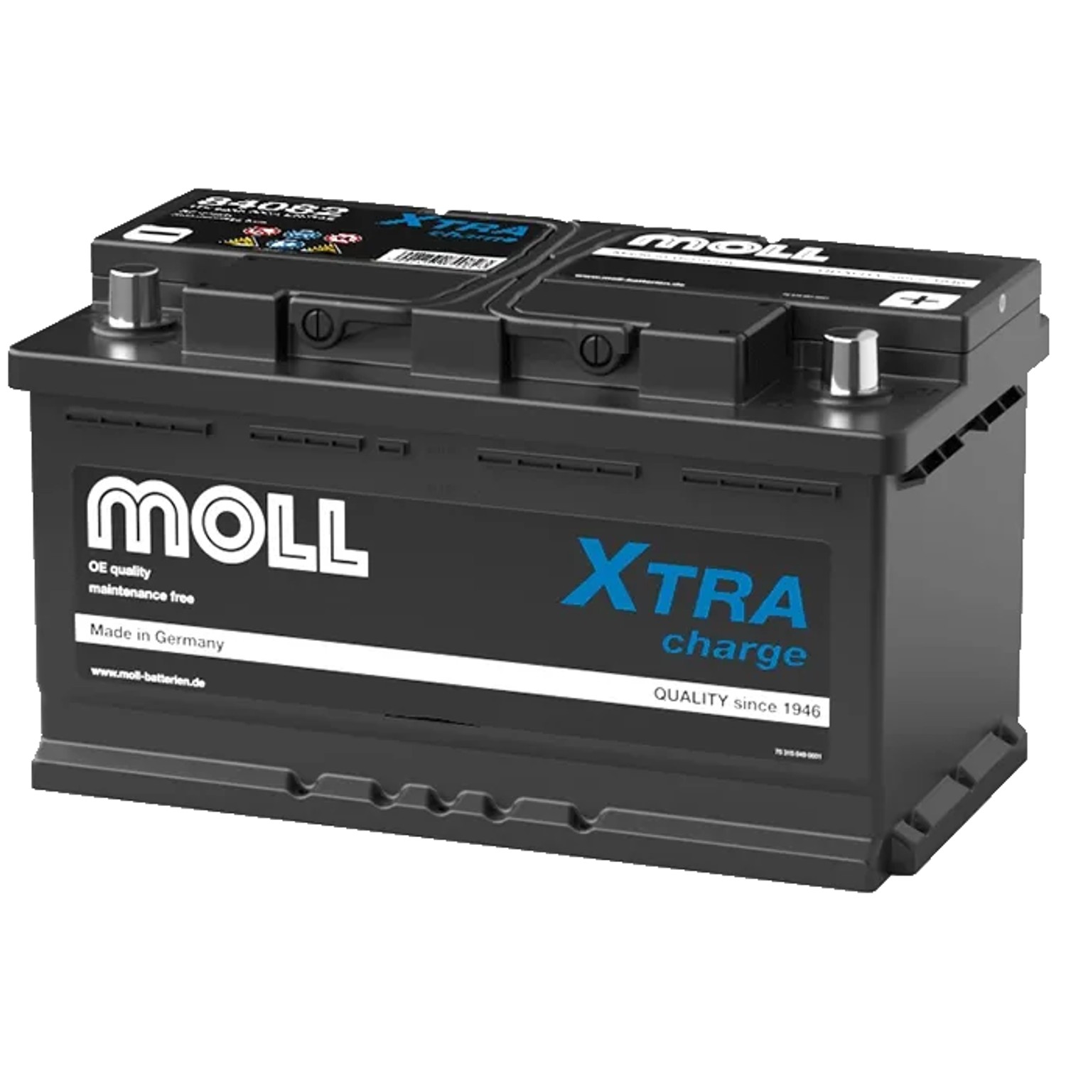 MOLL Batterien 84082 12V 82Ah 800A Xtra Charge Starterbatterie Made in Germany