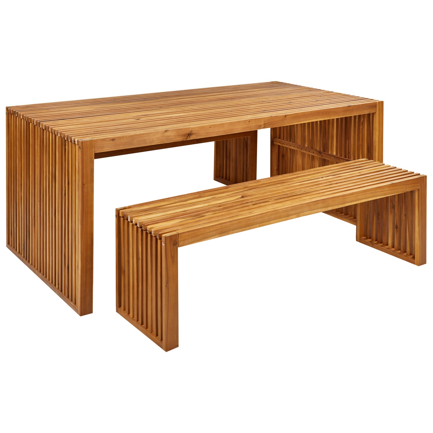 Beliani Gartentisch Set SULZANO Heller Holzfarbton günstig online kaufen