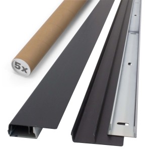 Protektor Noppenbahnprofil Universal, 5er Set, anthrazit, für Außenputz und Fassadenabschluss.