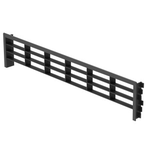 Schwarzes SOTECH Lüftungsgitter 396x83mm für Sockelleisten zur Belüftung von Küche und Bad.