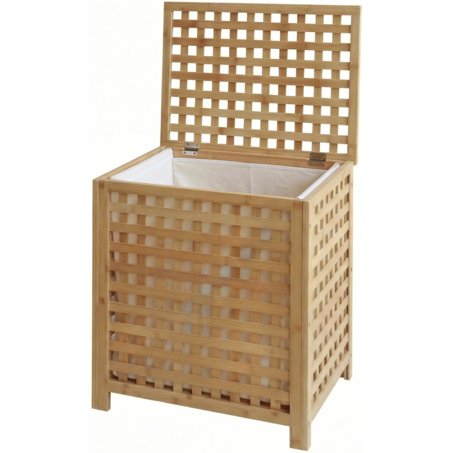 DELUKE Wäschebox KASSEL 1 Großes Fach 70 Liter 52x39x55cm Holz Natura Wäschesammler Wäschekorb Wäschesortierer