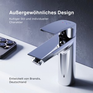 AM.PM Einhebel Waschtischarmatur Play Wasserhahn Bad aus Messing F8Y02100 Chrom