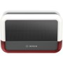 Bosch Smart Home Außensirene mit Solarpanel für Alarmanlagen, rot blinkend.