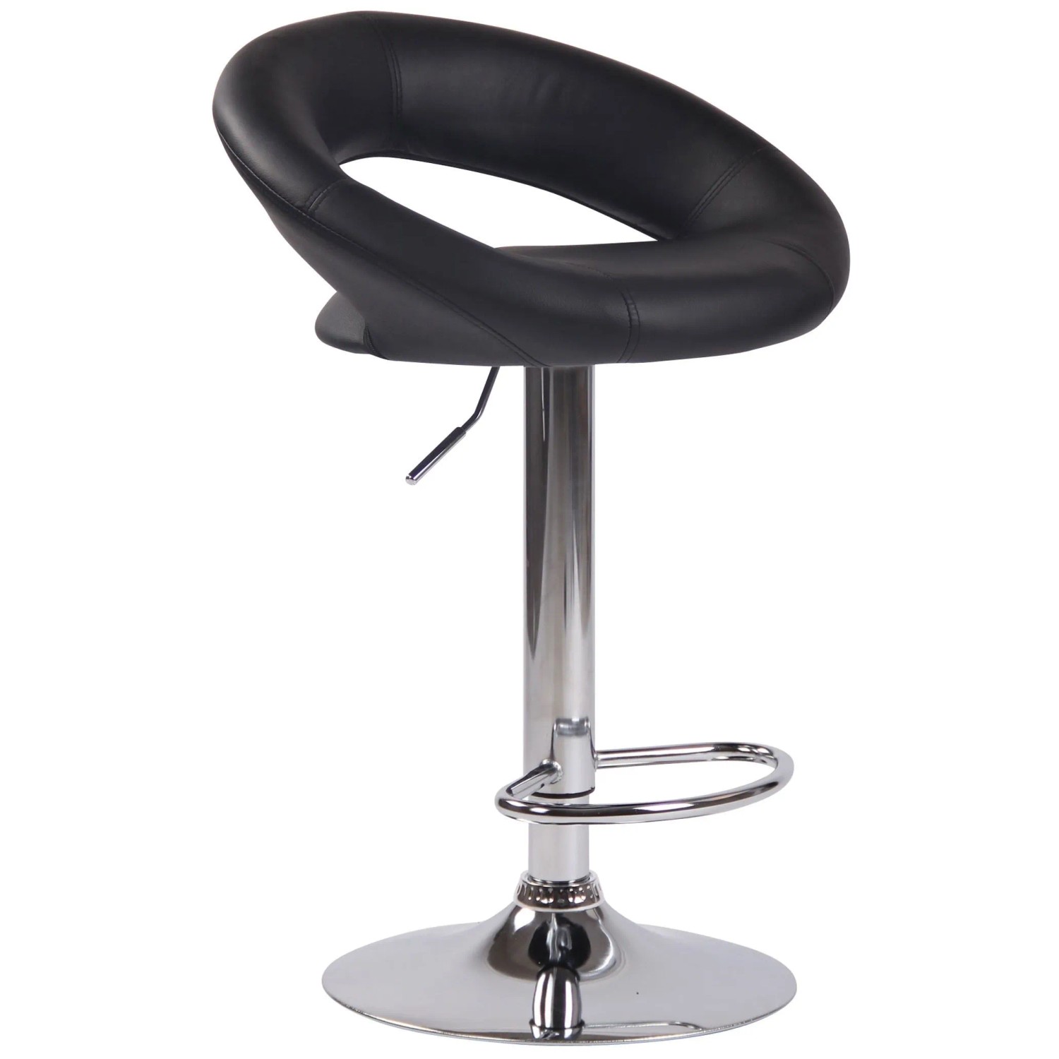 CLP Barhocker Olinda Kunstleder Schwarz/Chrom