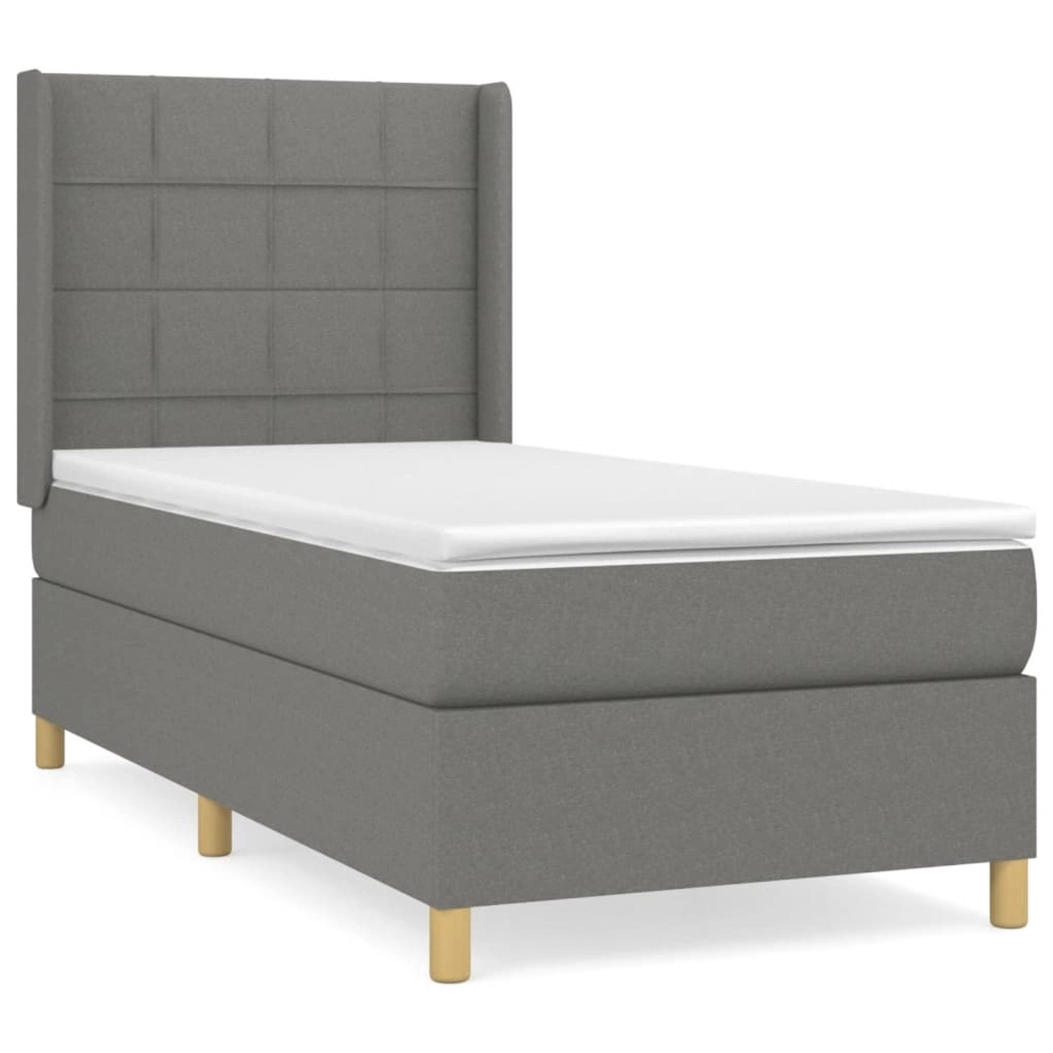 vidaXL Boxspringbett mit Matratze Dunkelgrau 90x190 cm Stoff1389238 günstig online kaufen