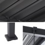 MWH Pergola Origin 88 Anthrazit: Verstellbare Lamellen, stabiler Stahlpfosten und Einstellmechanismus für Sonnenschutz.