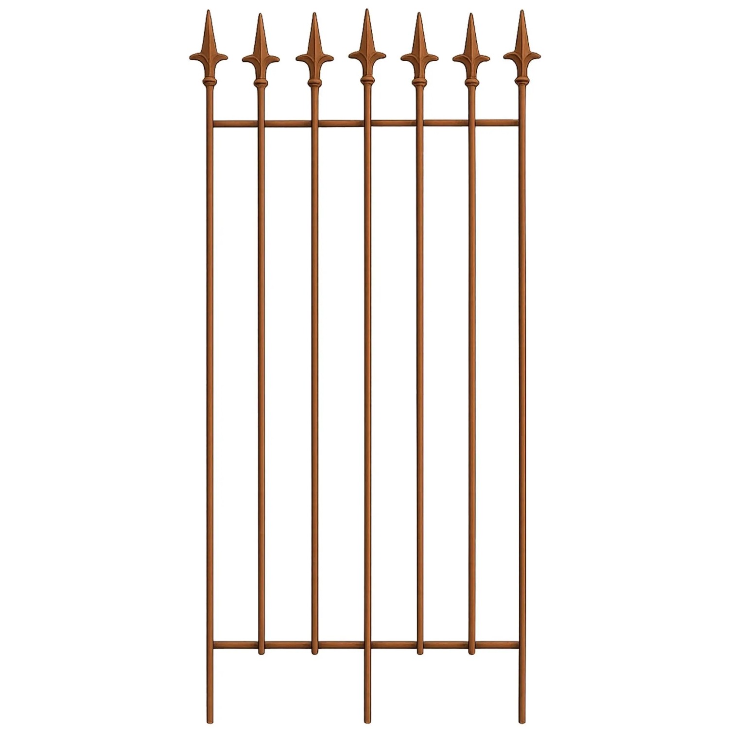 Antik-braunes Metall Rankgitter für Kletterpflanzen. Dekoratives Gitter mit Spitzen als Rankhilfe für Garten & Balkon.