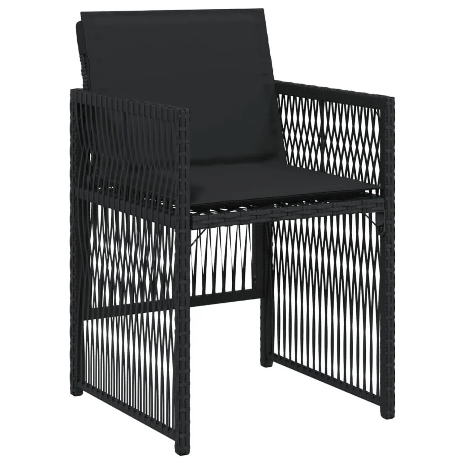 vidaXL Gartenstühle mit Kissen 4 Stk Schwarz Poly Rattan 364967 günstig online kaufen