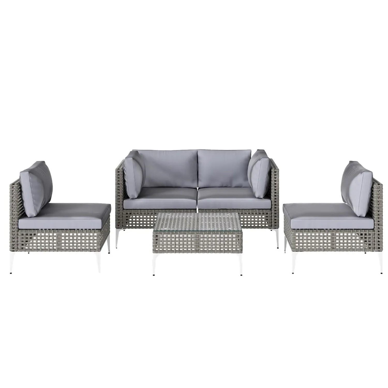 Costway Rattan Gartenmöbel Set Balkonmöbel Set mit Sitz- & Rückenkissen