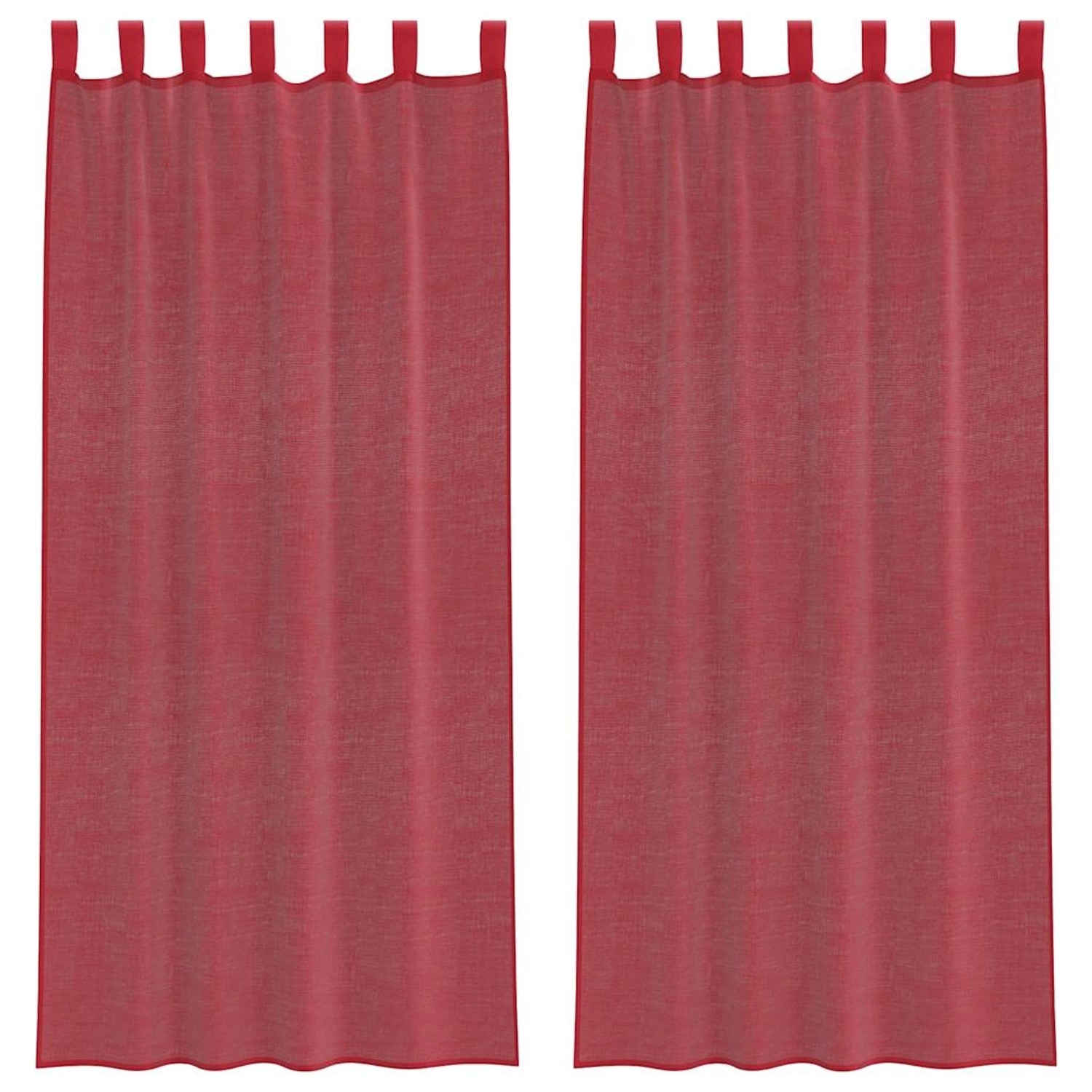 vidaXL Voile Vorhänge mit Schlaufen 2 Stk Weinrot 140x245 cm 4102339 günstig online kaufen