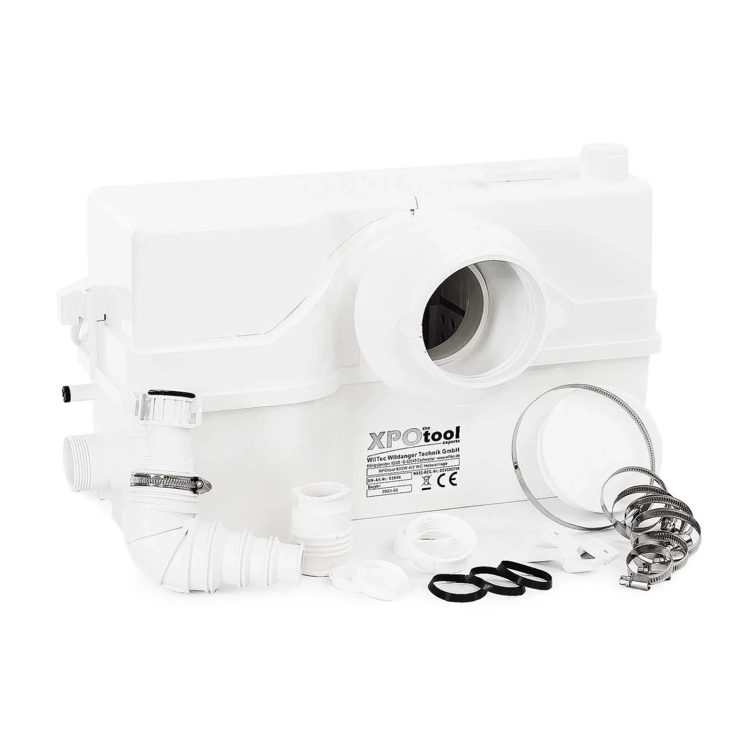 Xpotool 4/2 Kleinhebeanlage 800W Häcksler Hebeanlage Wc Schmutzwasser Fäkalien