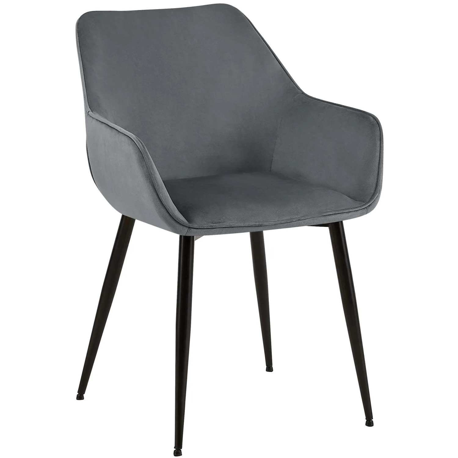DELUKE Esszimmerstuhl HORID Samt Dunkelgrau 52x63x82cm Essstühle Esszimmerstühle Küchenstühle Wohnzimmerstühle