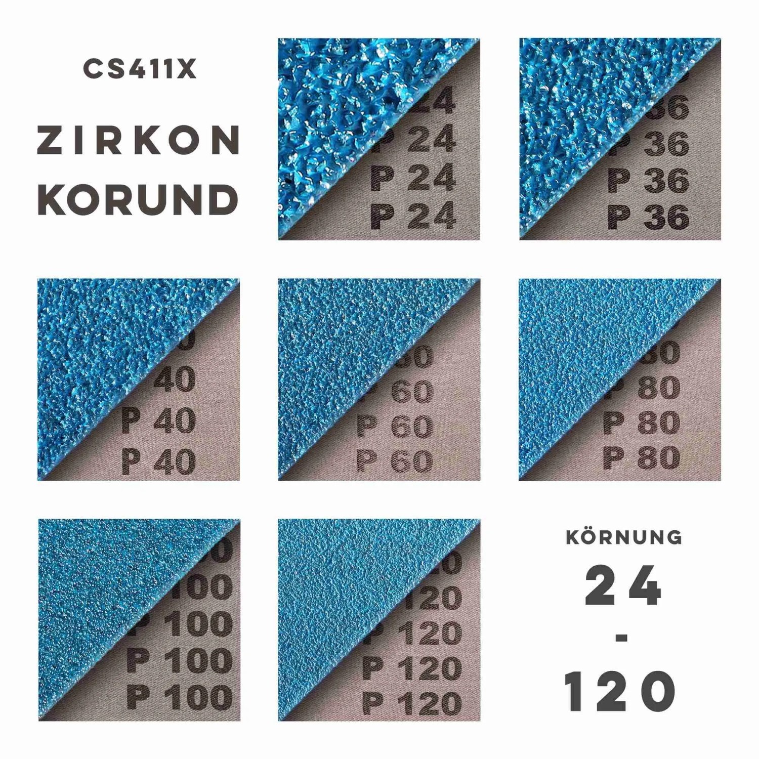 Klingspor Gewebe Schleifband CS411X 100x1220 mm Korn 80 5 Stück_3