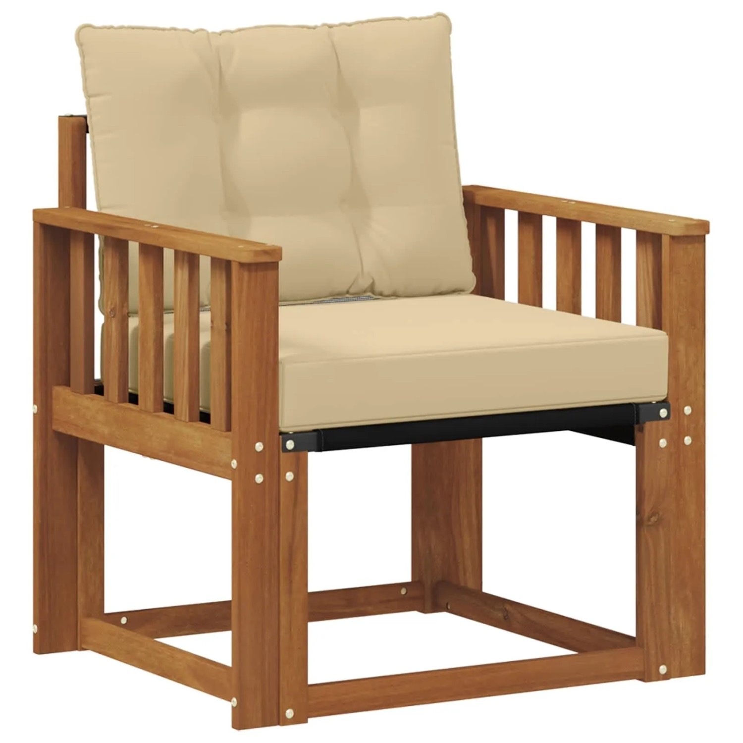 vidaXL Sofa mit Armlehnen Massives Akazienholz und Textilene 3436297