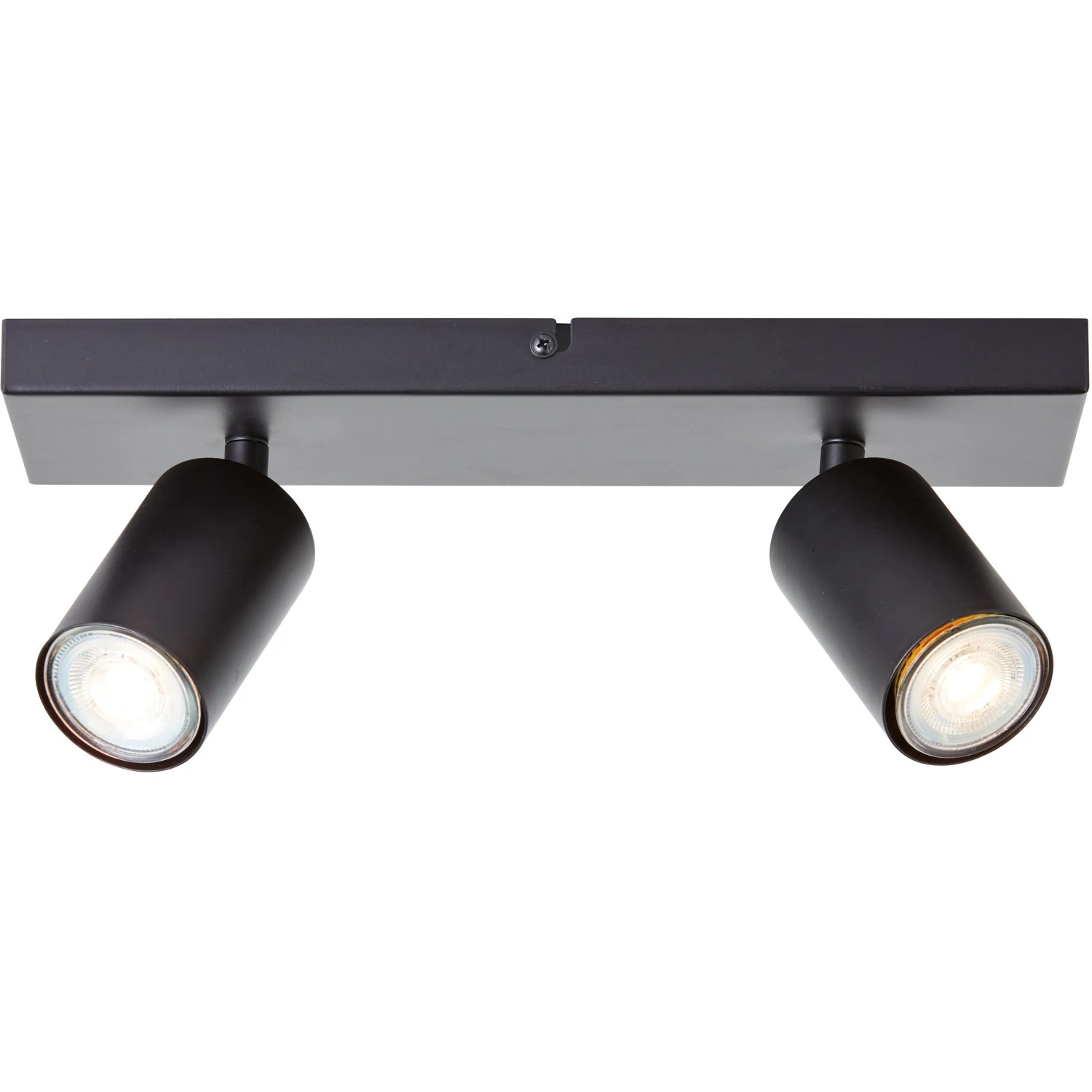 Schwarzer, matter LED-Spotbalken Jello mit 2 Lampen für den Innenbereich.