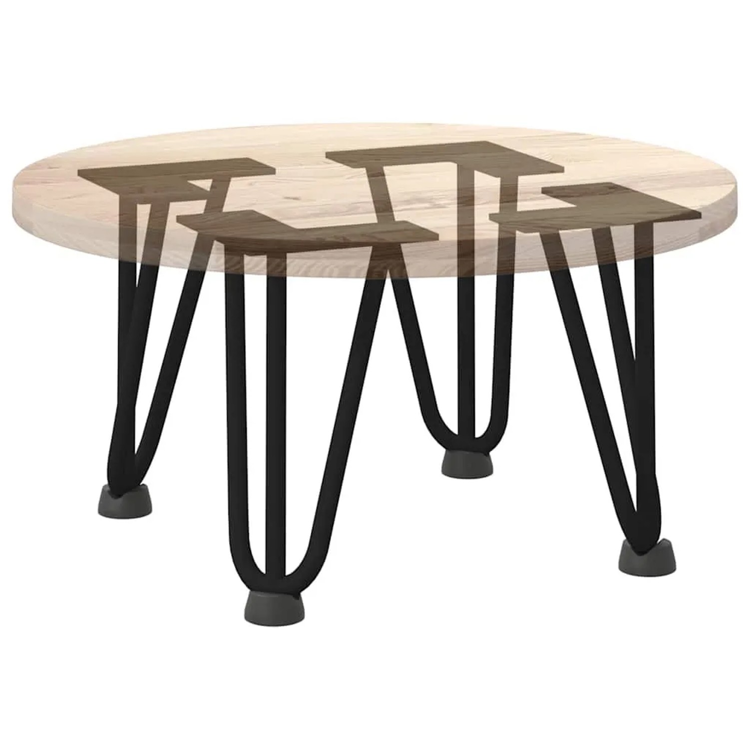 4er-Set schwarze vidaXL Haarnadelbeine aus Stahl, 20 cm hoch, für Couchtisch.
