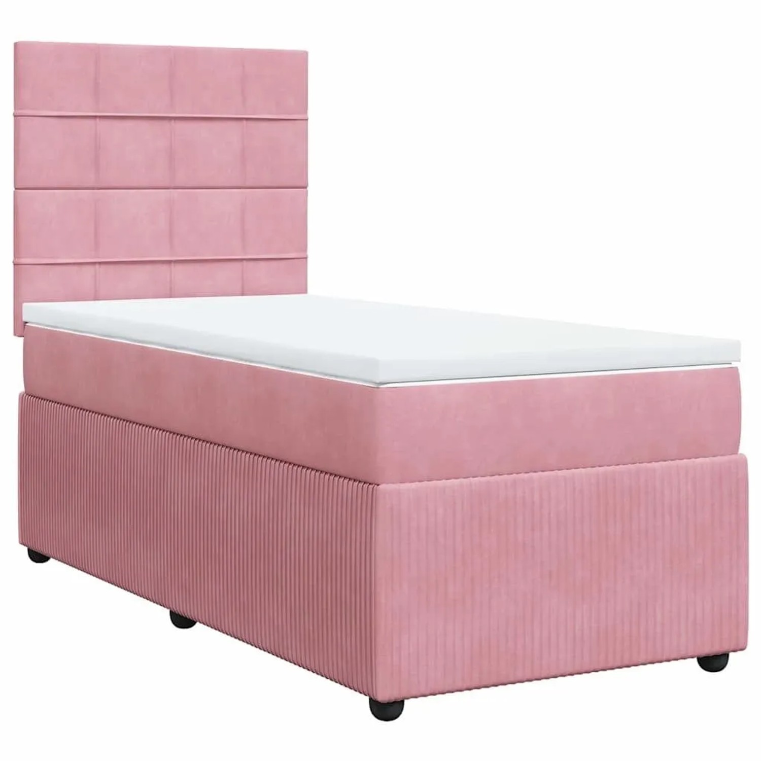 vidaXL Boxspringbett mit Matratze Rosa 90x190 cm Samt 3294519