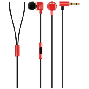 Rote In-Ear Kopfhörer mit Kabel und 3,5mm Klinkenstecker für Computer & Multimedia.