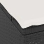 Detailansicht: Schwarze vidaXL Garten Essgruppe aus Poly Rattan mit weißem Sitzkissen.