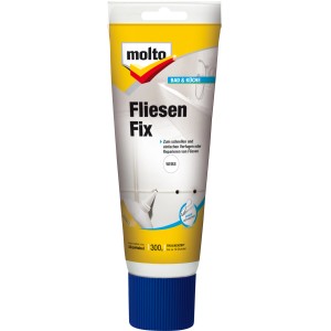 Tube Molto Fliesen Fix Fertigspachtel, weiß, 300g. Ideal zum Kleben und Reparieren von Fliesen.