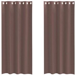 vidaXL Voile Vorhänge mit Ösen 2 Stk Braun 140x245 cm 4102068