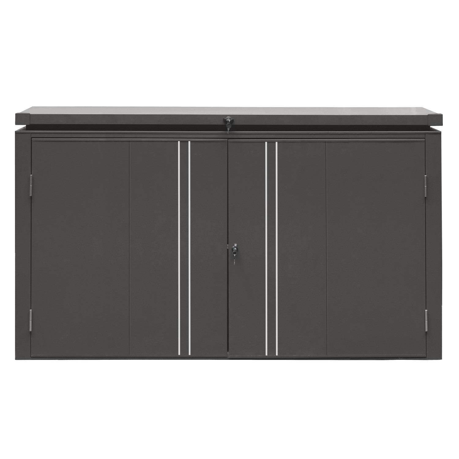 Floraworld Mülltonnen-Garage Premium bis 3 Mülltonnen à 240 l Schwarz-Metal günstig online kaufen