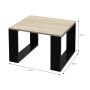 Quadratischer ML-Design Couchtisch in Eicheoptik und Schwarz, 65x65x40 cm.