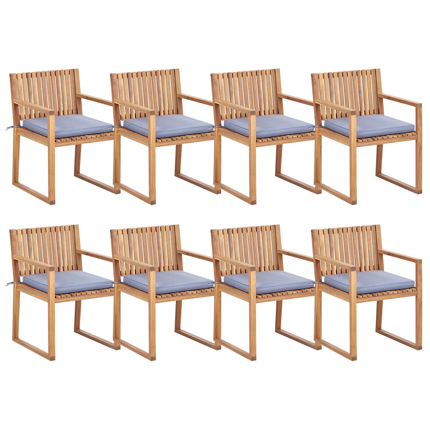 Beliani Gartenstuhl Heller Holzfarbton Blau 59x54x80 günstig online kaufen