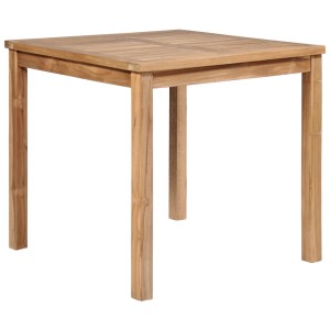 Quadratischer Gartentisch aus Teakholz, 80x80 cm, ideal für Terrasse und Garten.