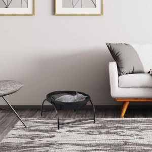 Relaxdays Katzenhängematte Stahl Schwarz mit Gestell 25 cm x 44 cm x 42 cm